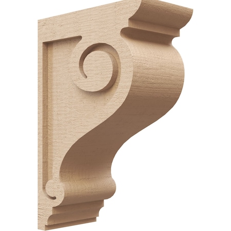 Ekena Millwork 5"W x 10"D x 15"H Classic Scroll Rough Cedar Woodgrain TimberThane Corbel, Primed Tan CORUR05X10X15SCRRCPR